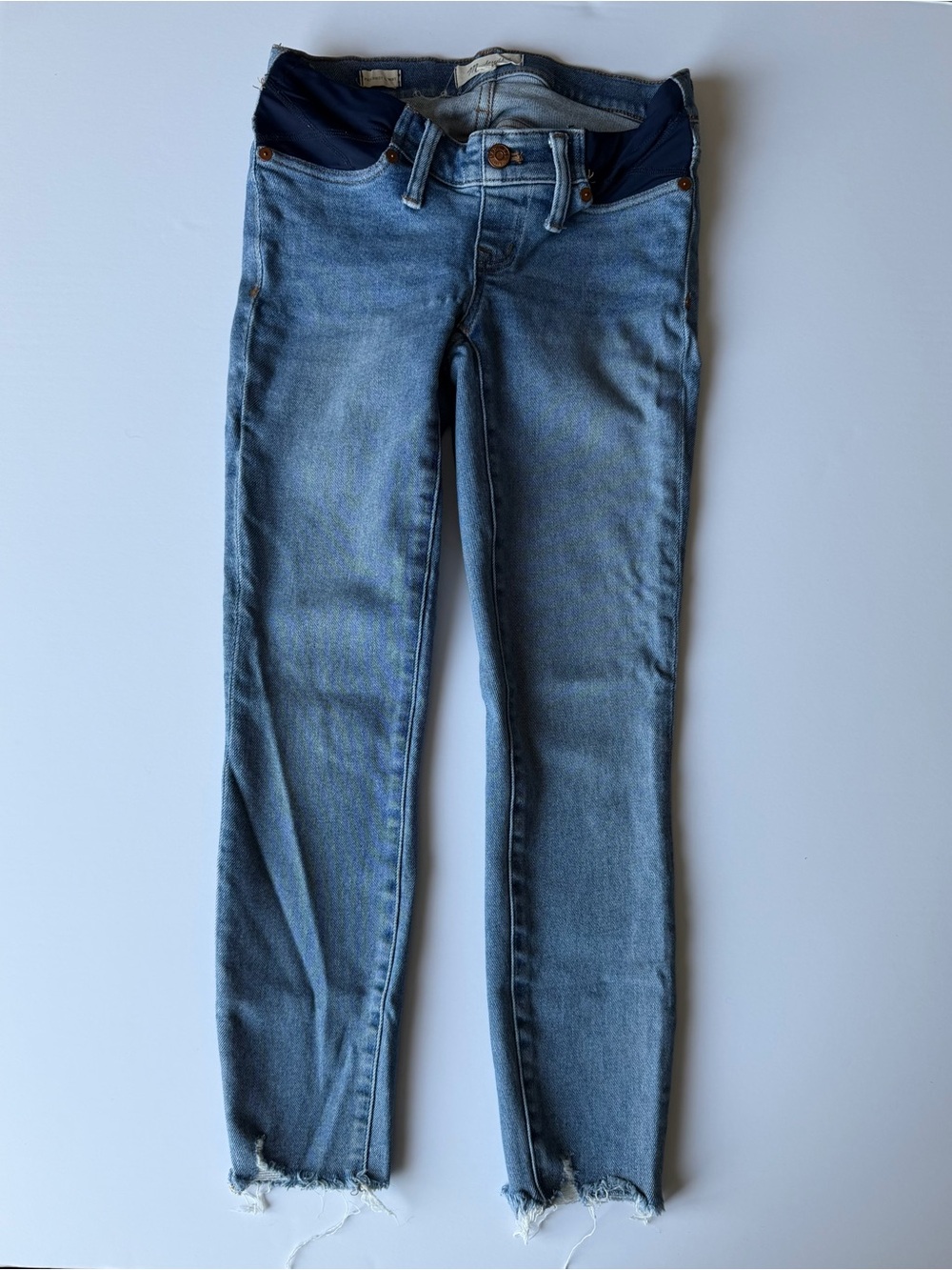 Madewell Light Blue Skinny Maternity Jeans with Adjustable Waistband